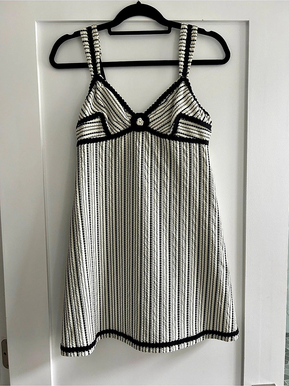 Betsy Johnson Striped Mini Dress in Black & White Like New